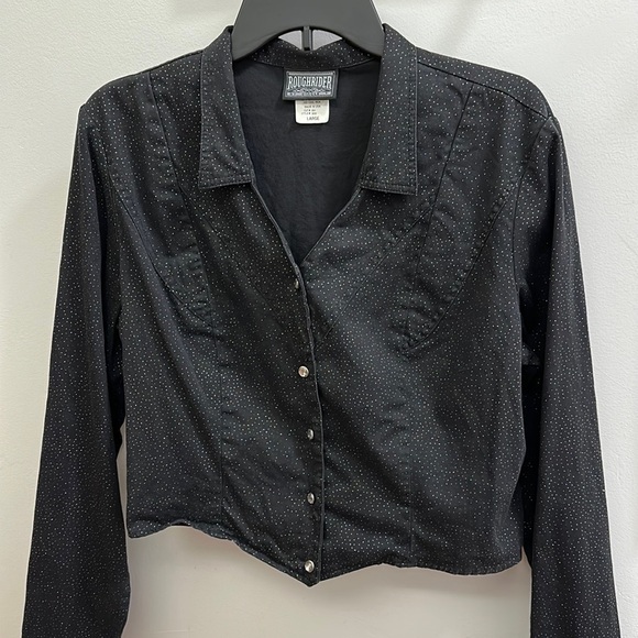 Roughrider cropped black glitter top - Picture 1 of 7